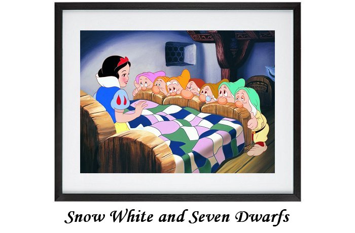 Snow White and Seven Dwarfs Framed Print